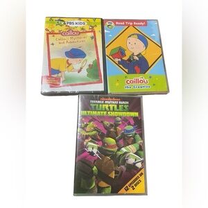 LOT of 3 Kid’s Animation Cartoon DVDS Caillou & Teenage Mutant Ninja Turtles NEW